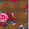 Orange/Black Glen Plaid Floral Double Brushed Jersey Knit Fabric By the Yard